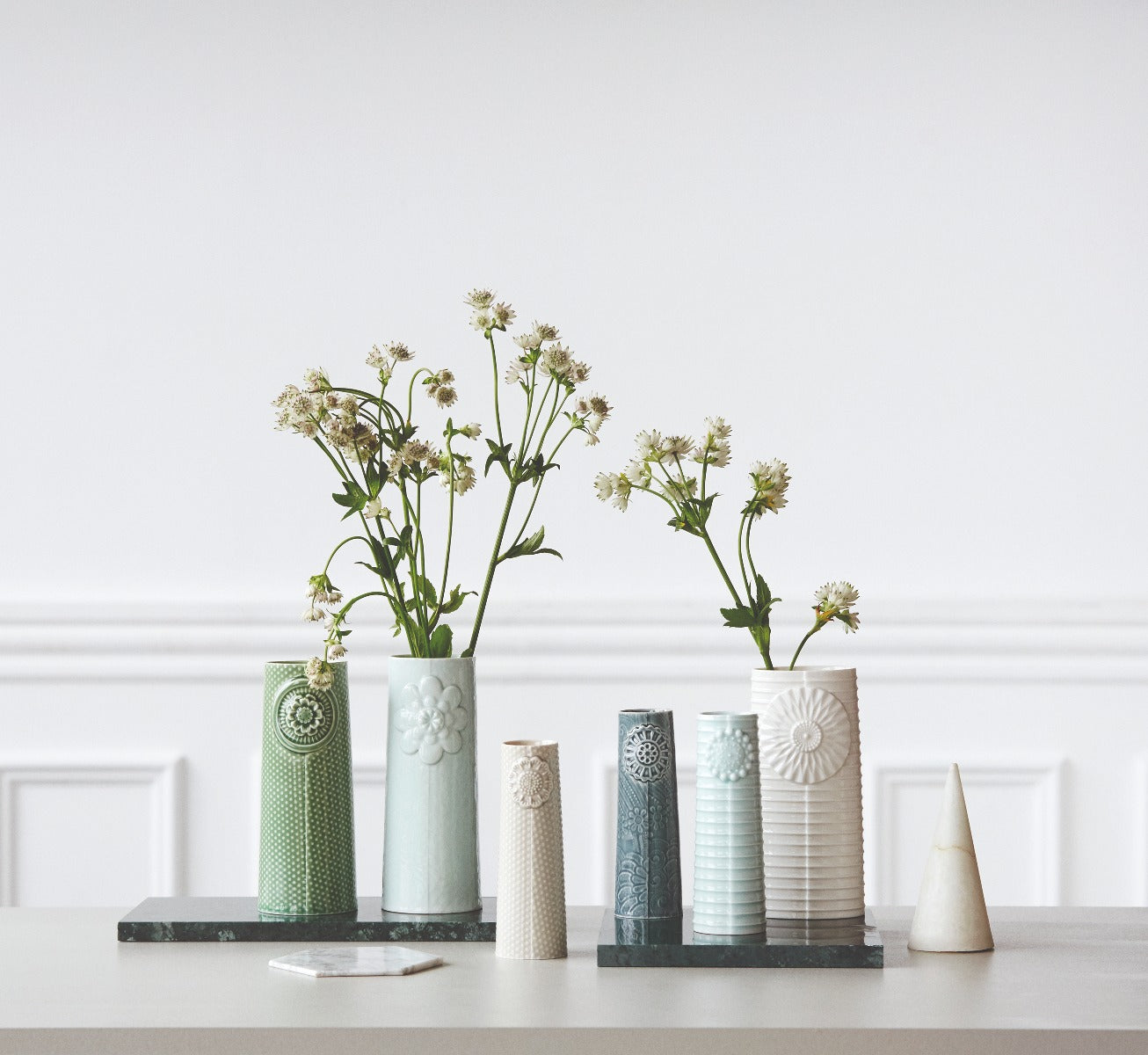 Dottir Pipanella dot large oval vase - Hvid - Bahne